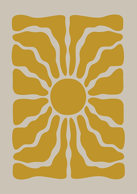 Matisse Sunburst Minimalist Modern Art