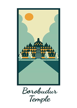 Borobudur Temple Illustration
