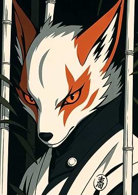 Kitsune in Bamboo Forest