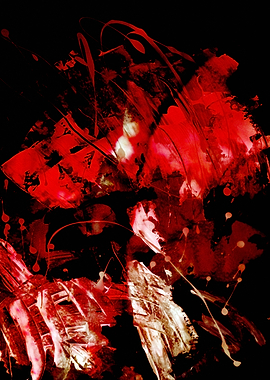Abstract Red and Black Painting