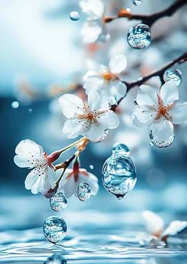 Cherry Blossoms & Raindrops
