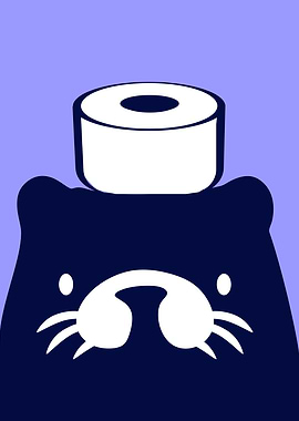 Otter with Toilet Paper Hat