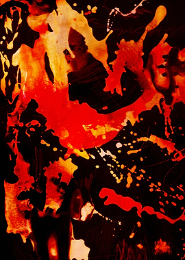 Abstract Pop art Red and Orange Splashes