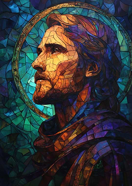 Jesus Stained Glass Portrait