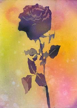 Watercolor Rose Silhouette