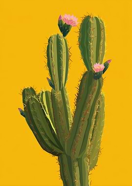 Cactus with Pink Flowers