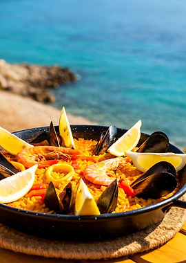 Seafood Paella by the Sea