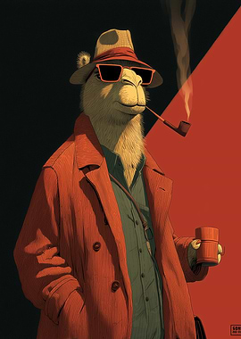 Mafia Camel in Fedora and Sunglasses