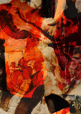 Abstract Red and Black Painting