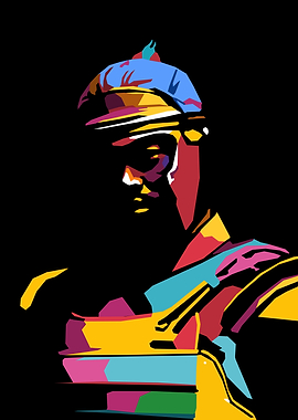 Samurai Warrior Pop Art Character Portrait