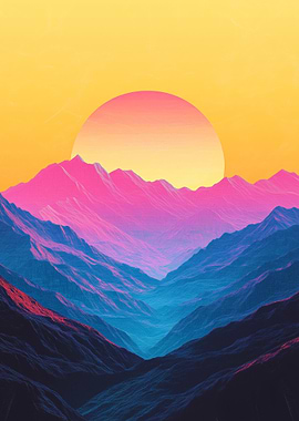 Sunset Mountain Landscape