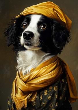 Dog in a Yellow Scarf