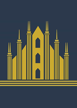 Golden Cathedral Silhouette