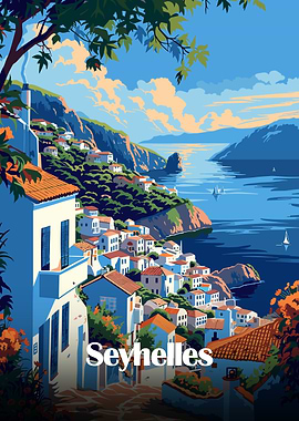 Seychelles Coastal Town