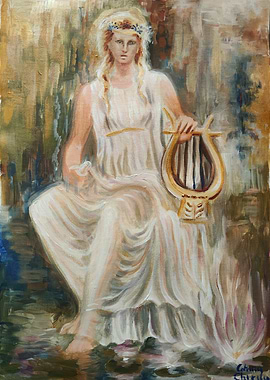Sappho and her lydian lyre