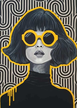 Woman in Yellow Sunglasses