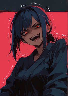 Anime Girl with Red Eyes