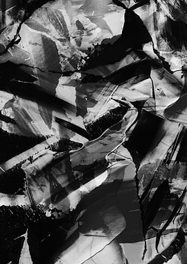 Abstract Black and White Painting