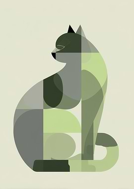 Geometric Cat Illustration