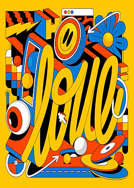 Groovy Yellow Art Print