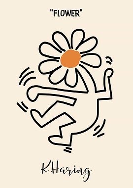Keith Haring Flower Print