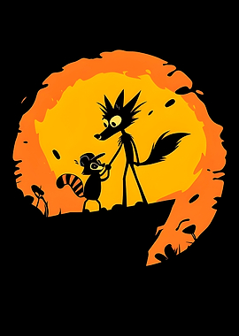 Wolf and Raccoon Silhouettes