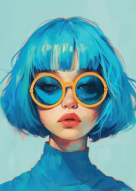 Blue Hair, Yellow Sunglasses