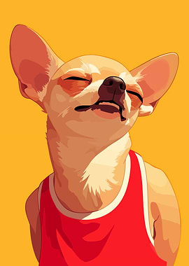Adorable Cute Chihuahua in Tank Top Illustration