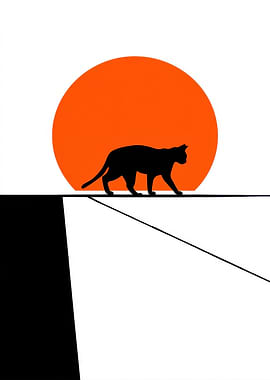 Black Cat Silhouette Sunset