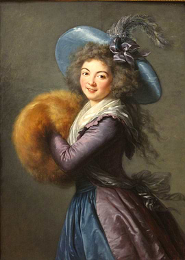 Portrait of a Woman in Blue and Purple