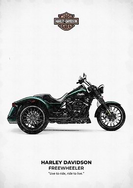 Harley Davidson Freewheeler Trike sketch style