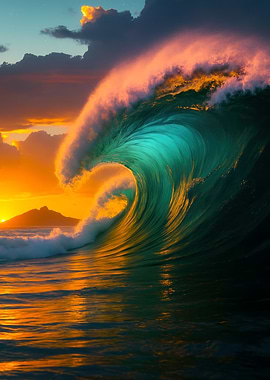Sunset epic color wave