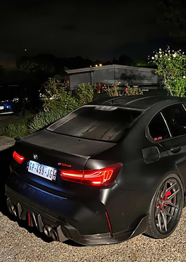 Black BMW M3 Rear View