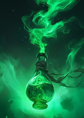 Green Potion Bottle ~ deathly spell ~ revenge of a witch