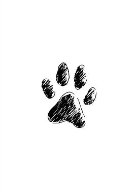 Hand-Drawn Paw Print