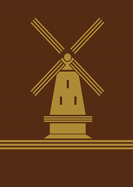 Golden Windmill Icon