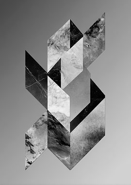 Abstract Marble Geometric Art