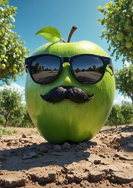 Cool Apple with Sunglasses