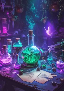 Witches Altar ~ Magic Potions ~ deathly Spells and Fairy Dust