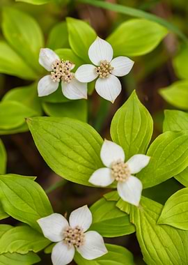 White Flowers and Green Leaves