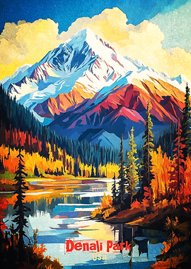 Denali Park Art Poster