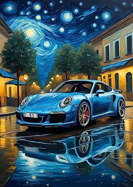 Car Under Starry Night