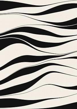 Abstract Black and White Waves