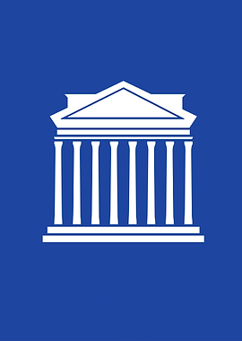 White Temple on Blue