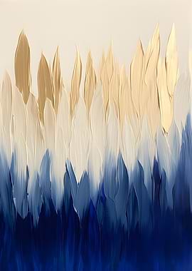 Abstract Gold and Blue Painting