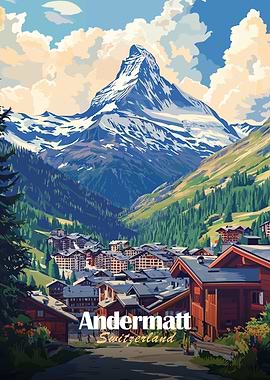 Andermatt Switzerland Mountain View