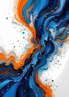 Abstract Blue and Orange Swirls