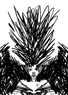 Internal Explosion | Abstract Black and White Figure