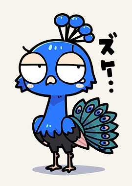 Tired Peacock Illustration