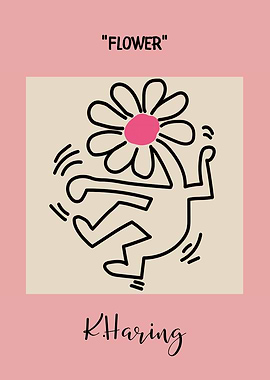 K. Haring Flower Print